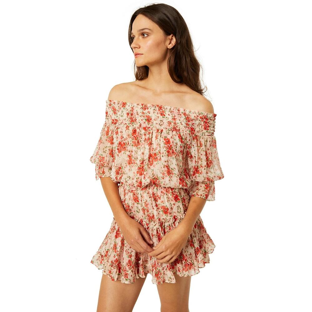 Misa Los Angeles Women's Size XS Pink Floral Poppy Allover Darla Mini Dress